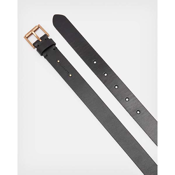 Allsaints Australia Womens Maxie Leather Studded Alcor Belt Black/Brass AU29-458